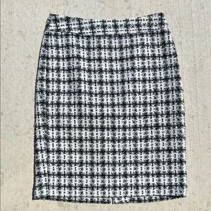 Ann Taylor Monochrome Tweed Pencil Skirt